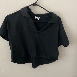 collared cropped t shirt
